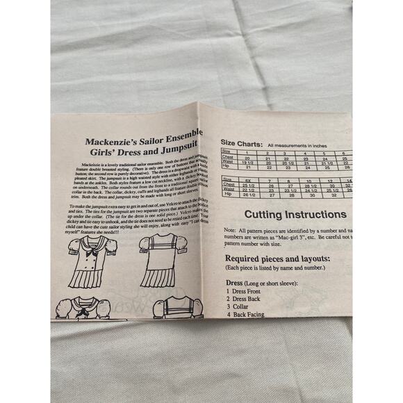 Angel Wears Mackenzie’s 1990 Sailor Ensemble Girls Dress/Jumpsuit Sz 8 10 12 14 - Picture 4 of 5